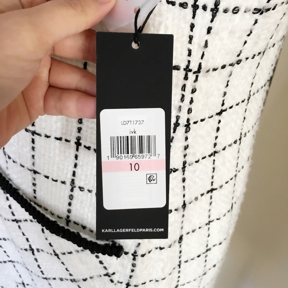 Karl Lagerfeld white black stripe shift dress - Picture 6 of 7